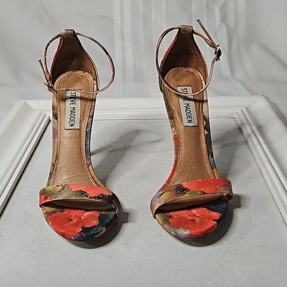 Steve Madden Stecy Coral floral heels size 5.5 - Picture 3 of 11